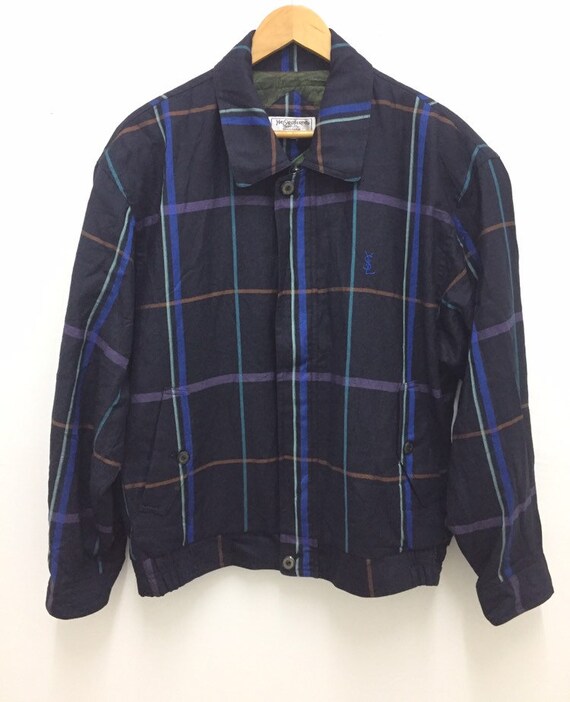 Vintage YSL Zipper Checkered Jacket