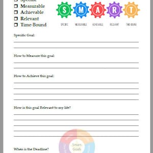 Página clásica de objetivos inteligentes de Happy Planner