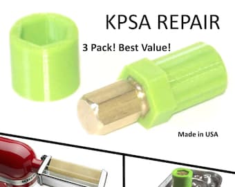 ¡Paquete de 3! ¡LA MEJOR RELACIÓN CALIDAD-PRECIO! KitchenAid Reparación de rodillos de pasta DIY-Hex Reemplazo del acoplador del eje de corte