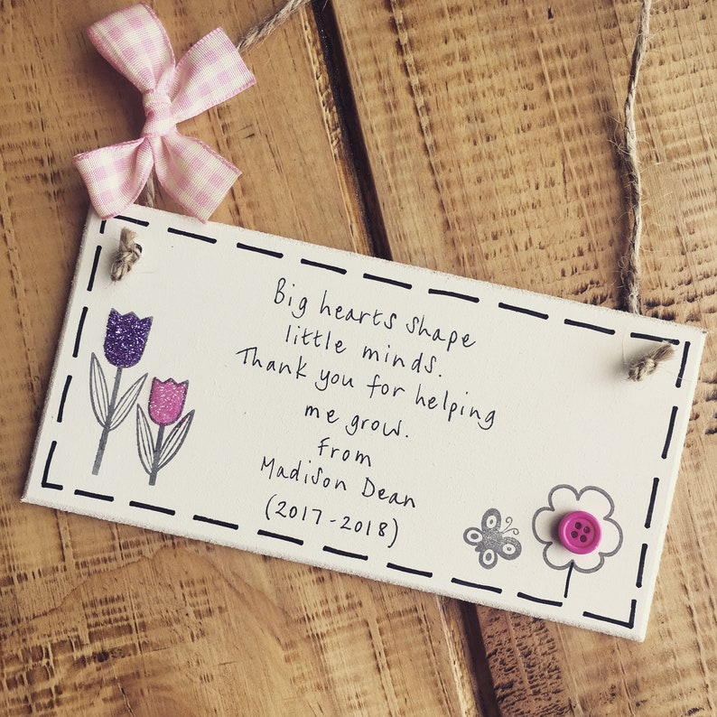 Gifts For Women Thank You Teacher Leaving Gift Nursery Sign Wooden Heart Plaque