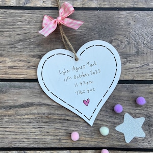 Nouveaux cadeaux pour bébé, cadeau personnalisé pour bébé fille, souvenir suspendu, détails de naissance, baby shower, poids du nom de la date de naissance