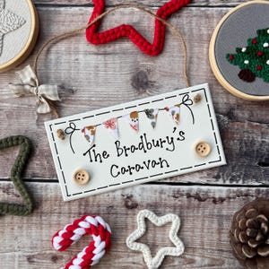 Personalized Caravan Plaque: Handmade Family Holiday Keepsake
