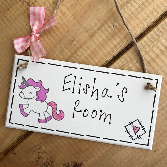Unicorn Door Name Plaque Sign bedroom girl kids child childrens gift Christmas Unicorn Door Name Plaque Sign bedroom girl kids child childrens gift Christmas