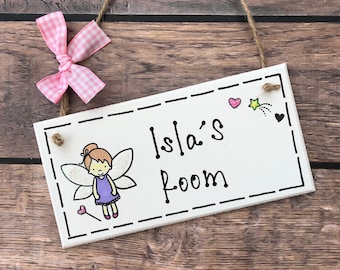Personalized Fairy Name Sign: Handmade Girls Room Decor