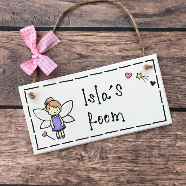 Girls Name Sign,Personalised Door Sign,Fairy Name Sign,Nursery Wall Art,Girls Door Sign,Newborn Gift,Gifts For Girls,Girls Decor,New Baby