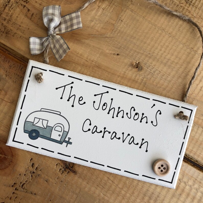 Personalised caravan plaque sign gift family holiday camp Etsy