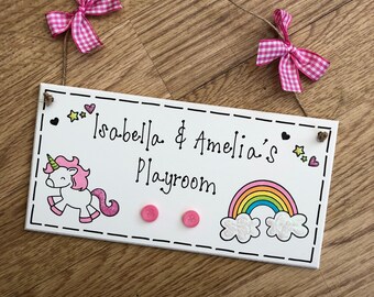 Unicorn Personalised Fantasy Girls Bedroom Wall Sign Door Name Plaque Nursery UK Unicorn Personalised Fantasy Girls Bedroom Wall Sign Door Name Plaque Nursery UK