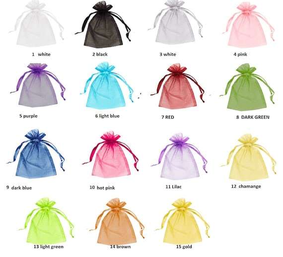 New 25/50/100 PCS Silver Gold Organza Bags Jewelry Gift Pouch Wedding Favors New 25/50/100 PCS Silver Gold Organza Bags Jewelry Gift Pouch Wedding Favors