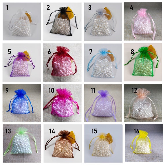 10/25/50/100 x organza bags uk fast delivery any colour gift wedding favour  jewellery pouches, small party bags, drawstring pouches