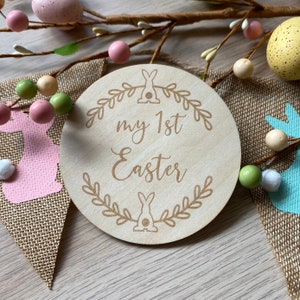 Mon premier signe de Pâques | Accessoire photo de Pâques | Plaque en bois de Pâques | Carte 1ère étape du bébé de Pâques