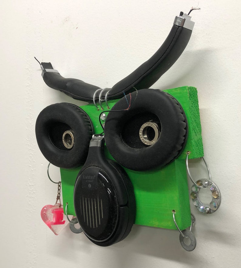 HEADPHONES, FOUND OBJECT Art, Headphone Babe Sculpture, A Unique Found ...