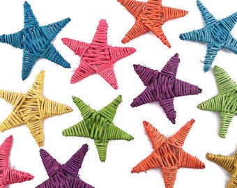 Colored Vine Stars - Willow Stars, Chew Toy for Guinea Pigs, Bunny Rabbits, Rats and Chinchillas