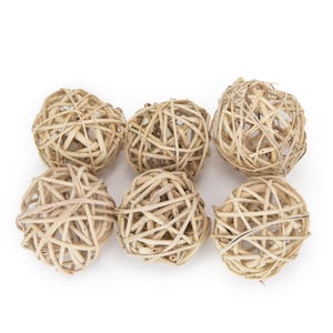 6 Munch Balls - Woven Natural Vine Toys for Small Animals
