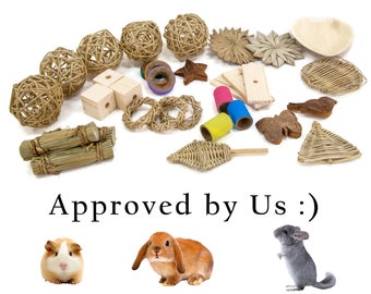 Multi-toy Collection of Chew Toys - Bunny Rabbits, Guinea Pigs Toys, Free Shipping