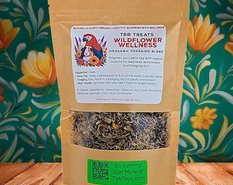 Herbal Wildflower Forage Blend - All Organic - Wildflower Wellness - For Guinea Pigs and Rabbits