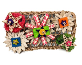 Guinea Pig Activity Center: Seagrass Mat Toy for Rabbits, Chinchillas & Small Pets - Fuzzy's Munch It Crunch It