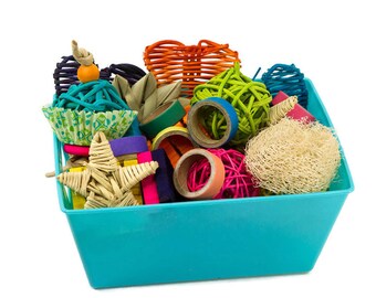 Tiny Treasures Basket of Toys - Hamster Mouse Gerbil Rat Toy Chew Toy Small Animal Rodent Chews