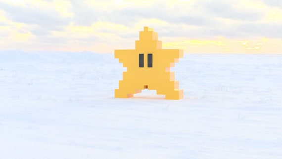 Pixel Star Tree Topper Christmas Tree Topper Christmas Etsy
