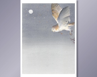 Tishina - A3 Fine Art Print - Hortari Owl