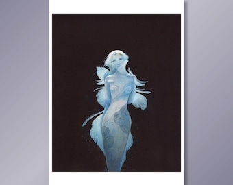 Into the Deep - A4 Fine Art Print - MerMay / Mermaid
