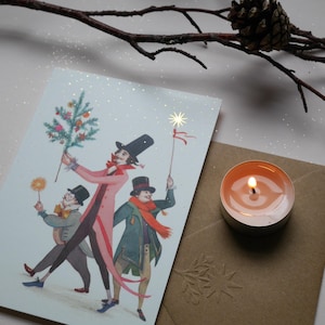 The Party - verijdelde wenskaart - winter / kerst / kerst / nieuwjaar - envelop met reliëf