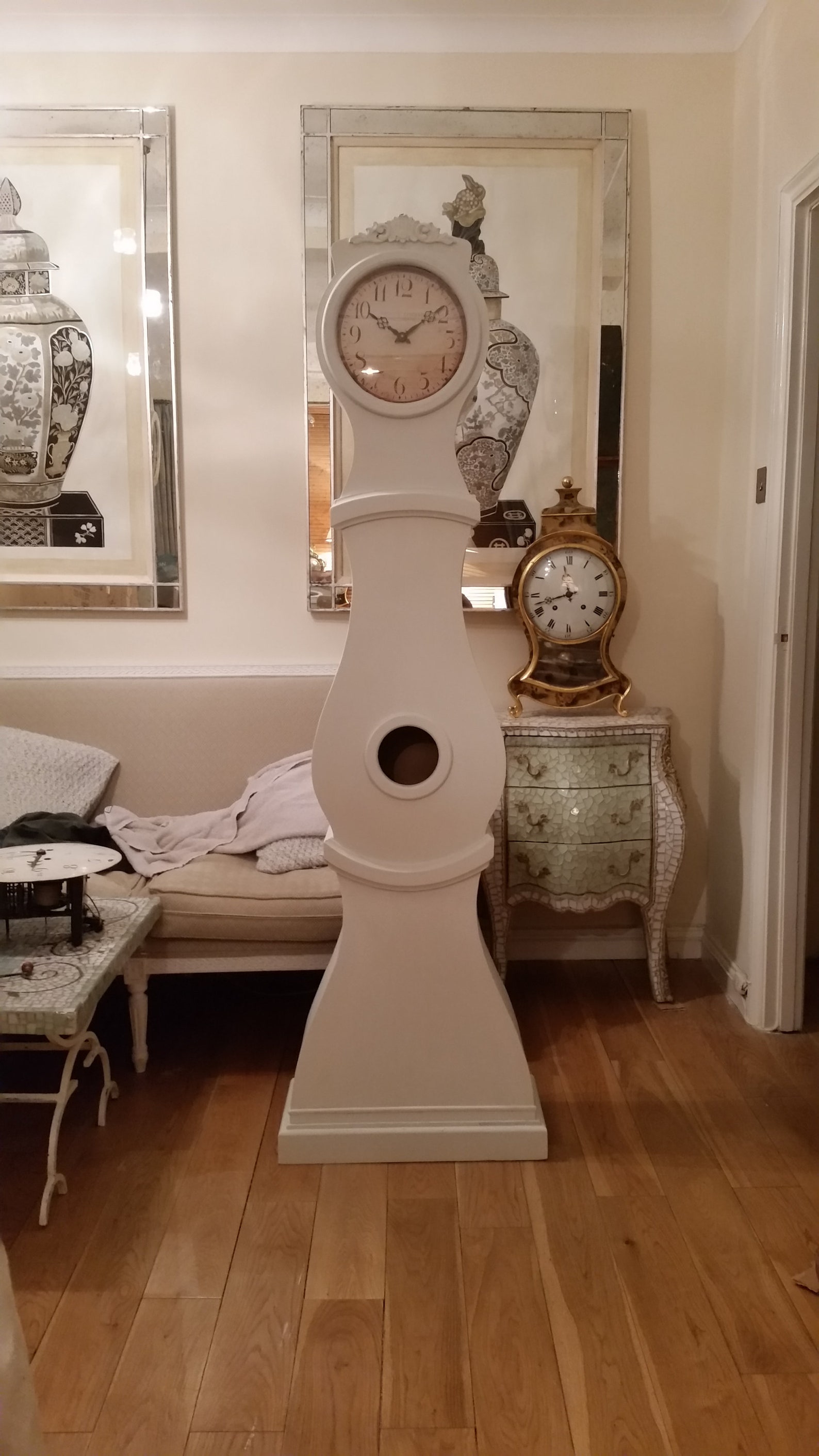 Mora Clock Reproduction in Hand Painted White Etsy