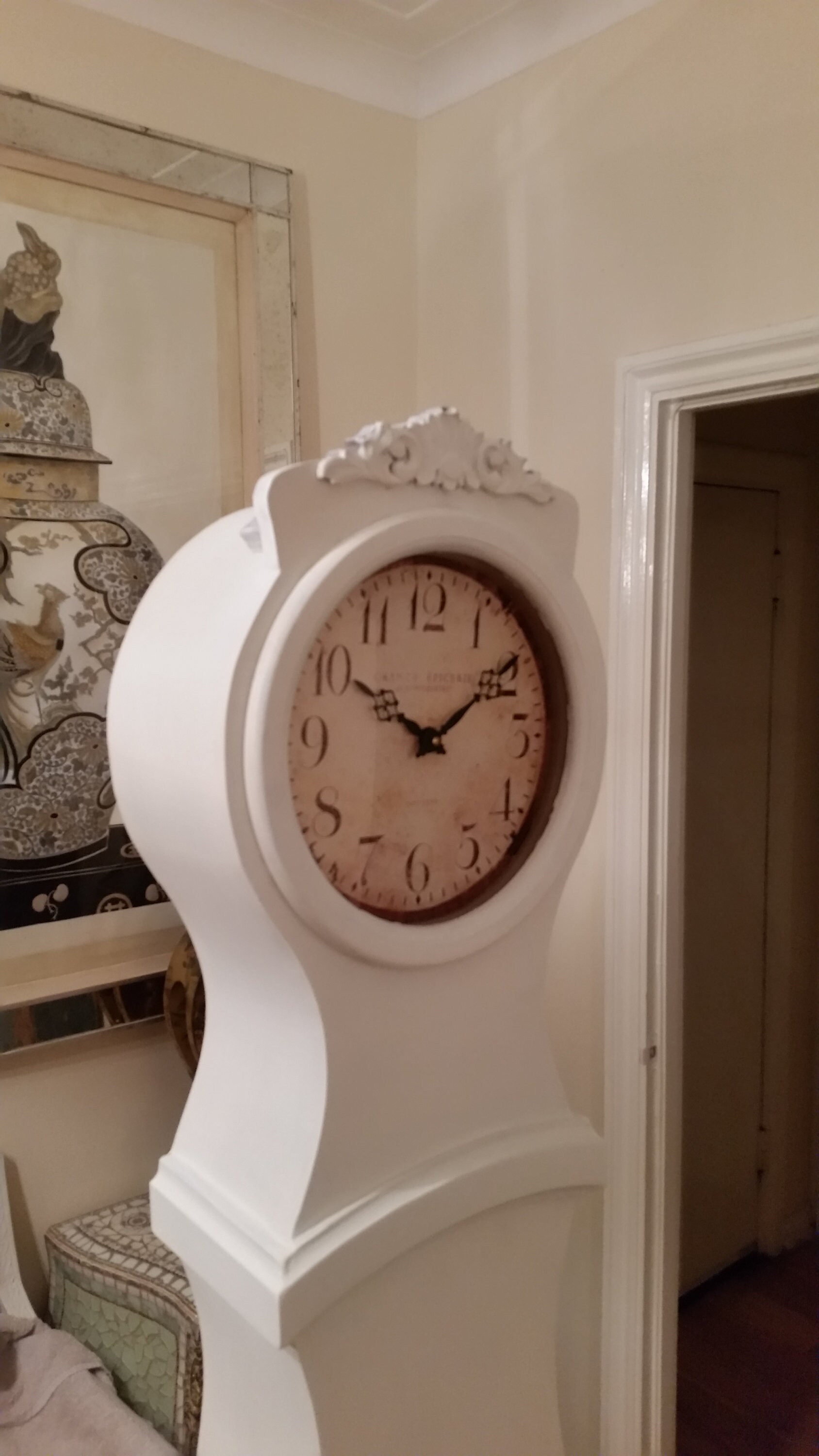 Mora Clock Reproduction in Hand Painted White Etsy