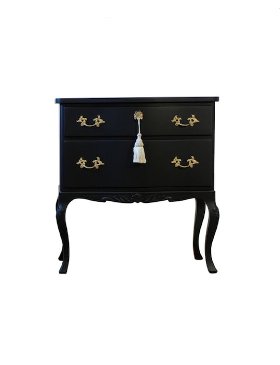 Rococo Style Chest With 2 Drawers and Modern Flat Black Finish - Etsy