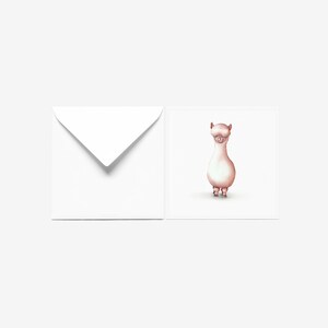Alpaca Karte, Grußkarte Lama, Glückwunschkarte zur Geburtstag, Taufkarte mit Lama, Taufgeschenk Mädchen, Einladung Kindergeburtstag Mädchen
