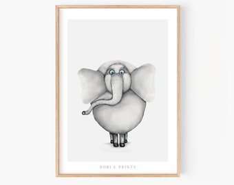 Baby elephant nursery art Safari nursery decor