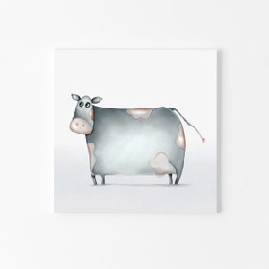 Cow wall art canvas, Farm animals nursery, Wall Art and Wall Decoration, Cow wall print, Farm animals art