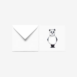 Panda Birthday Card, Panda lover Card, Black and White Invitation Card, Panda Bear, Kids Birthday Card, Cute animal Card