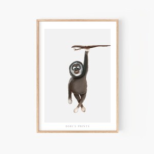 Affenbild Baby Poster Safari Wandbild gedruckt auf original Hahnemühle Papier