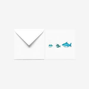 Klappkarte Fische, Postkarte Fische, Grußkarte mit Fische, Einladung Kindergeburtstag, Glückwunschkarte, Ocean Grußkarte