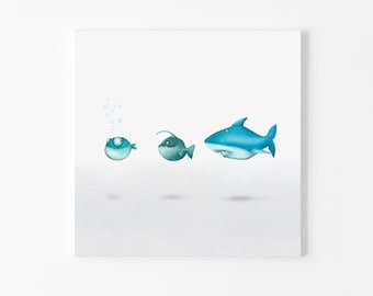 Fish art print, Wall Art Print, Fish Wall art, Nursery wall art for baby boy, Ocean art, Fish illustration, Fish decor
