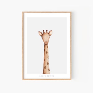 Giraffenbild Baby Poster Safari Wandbild gedruckt auf original Hahnemühle Papier