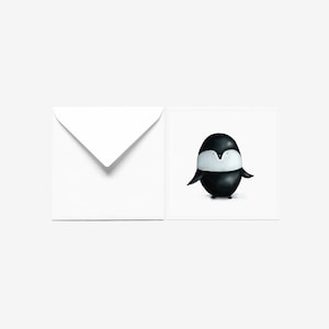 Penguin card, Penguin Birthday Card, Baby Penguin Card, Funny Baby Shower Cards, Happy Baby Shower Card