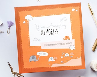 Kids Memory Book, Keepsake Gifts for Mom, Child Scrapbook, Childhood Memories, Milestone Book Gift, Toddler Milestone, School Memory Book