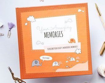 Kids Memory Book, Keepsake Gifts for Mom, Child Scrapbook, Childhood Memories, Milestone Book Gift, Toddler Milestone, School Memory Book