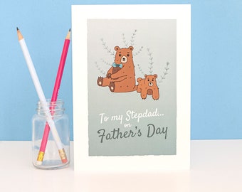 To my Stepdad, Fathers Day Greetings Card, Fathers day, Fathers day card, Stepdad, Stepparent, On Fathers Day, Happy Fathers Day