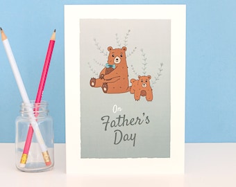 Fathers Day Card, On Fathers Day, Fathers Day Greetings Card, Happy Fathers Day, Daddy bear, Father Figure, On Fathers Day