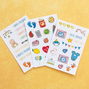 Pregnancy Sticker Sheets Set for Scrapbooking and Journaling, 47 pcs Expecting Mum Stickers for Crafting and Scrapbooking, Baby Shower Gift