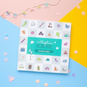 Notre carnet d'adoption, cadeau de parent adoptif, journal d'adoption de bébé enfant, cadeau de livre de mémoire pour la famille adoptive pour toujours