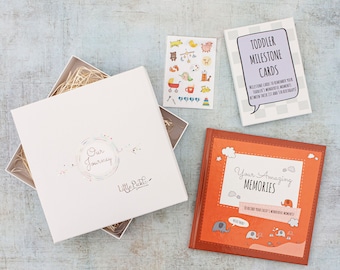 Keepsake Toddler Gift Set- including 'Amazing Memories' Growing Up book, Toddler Milestone Cards and Sticker Sheets, Ideal 1st Birthday Gift