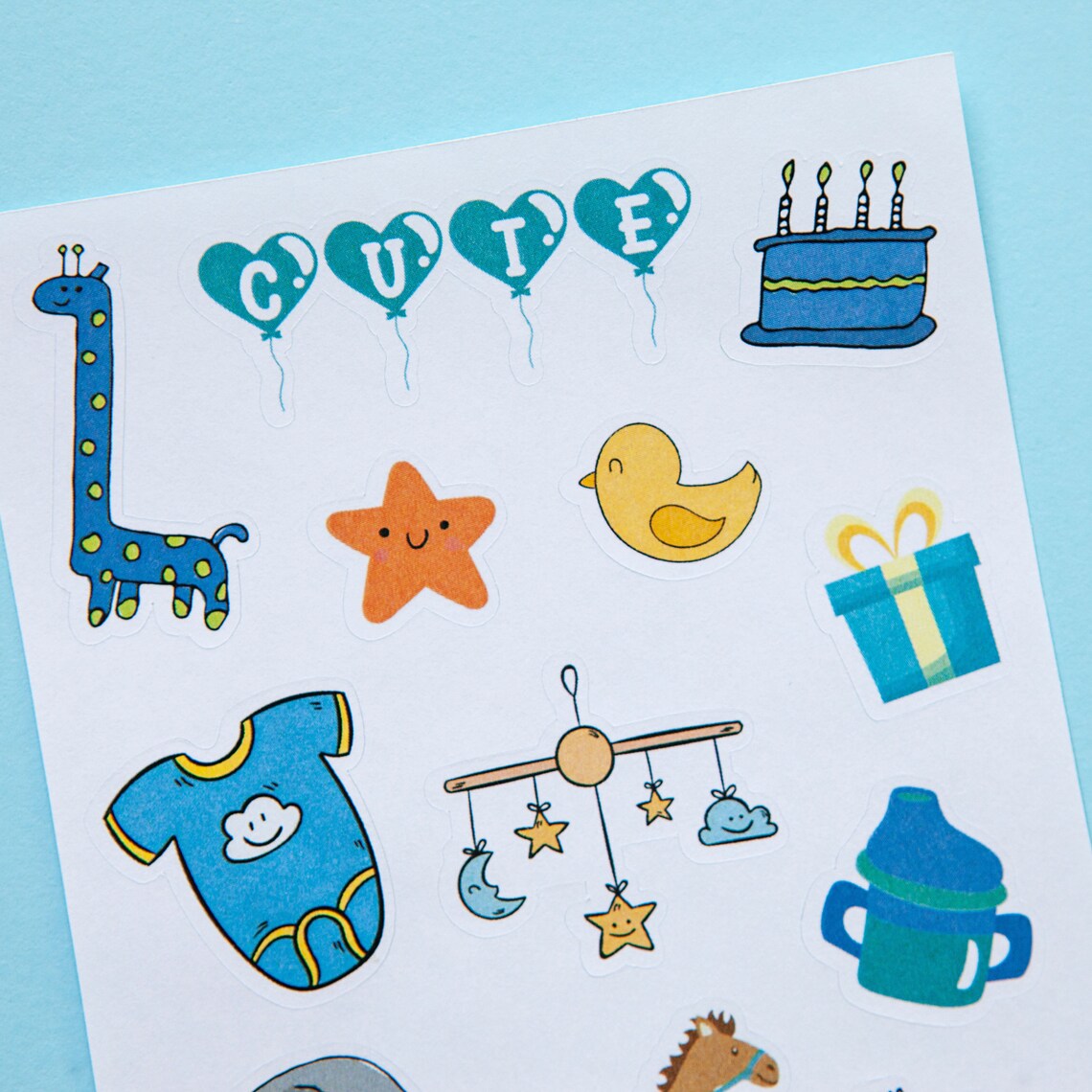 Baby Boy Sticker Sheets for Scrapbooking and Journaling 47 Etsy