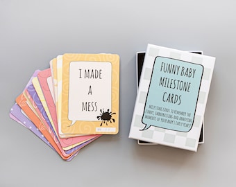 Funny Baby Milestone Cards, Keepsake Box