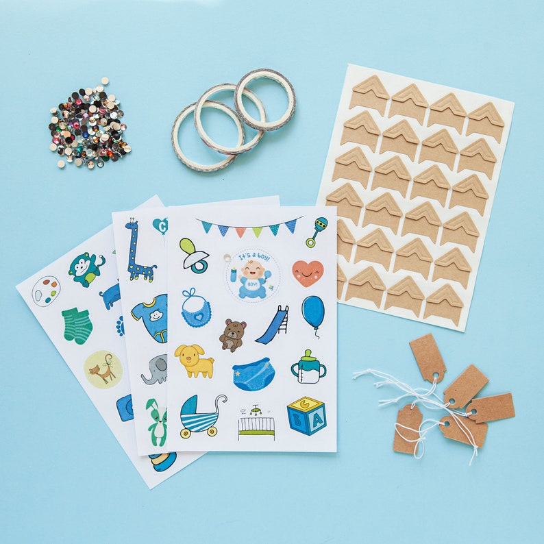 Baby Boy Scrapbook Kit Sticker and Accessories Pack for Etsy