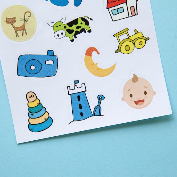 Premium Vector  Baby boy sticker, scrapbook. baby shower sticker sheet