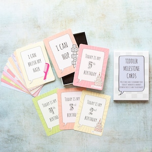 Toddler Milestone Cards, schede di memoria per bambini, regalo moderno per la doccia per bambini, regalo di adozione per genitori adottivi, ricordi di bambini piccoli presenti