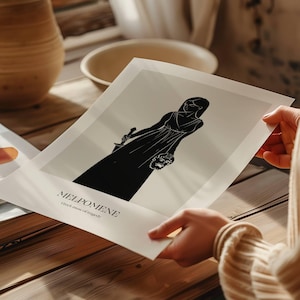 Greek muse Melpomene art printable | Mythology wall art | Mediterranean art print | Digital download | The Muses Collective